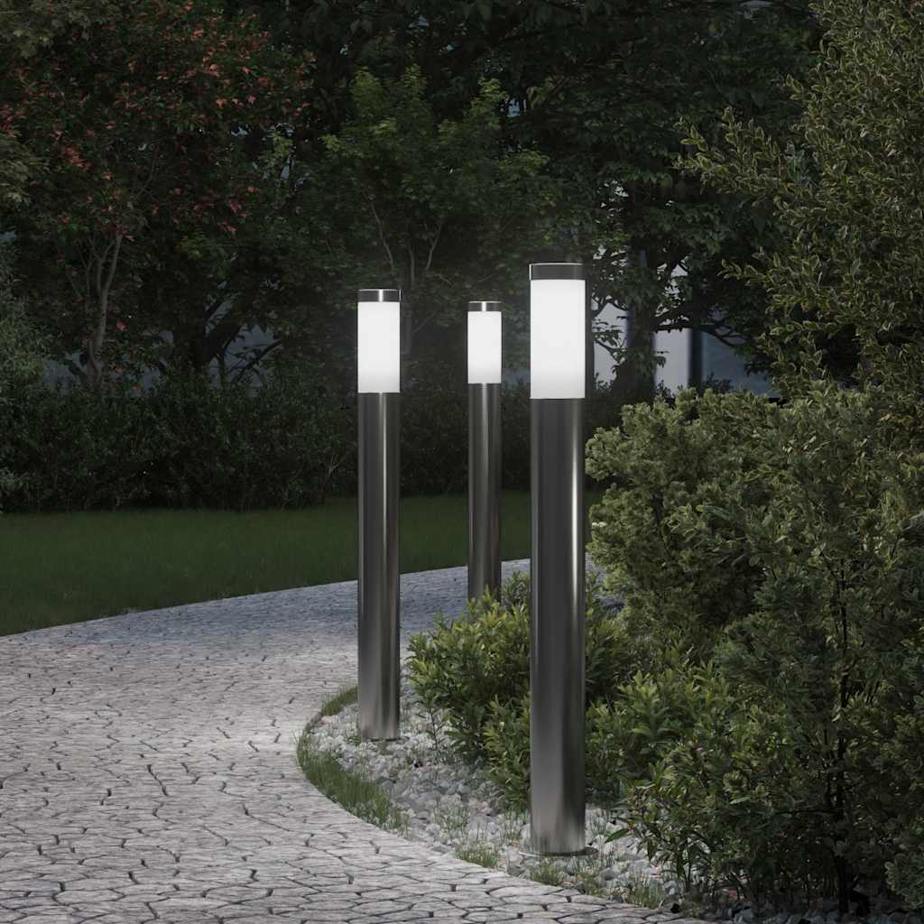 Stupić za zidne lampe 3 kom 80 cm od nehrđajućeg čelika IP44