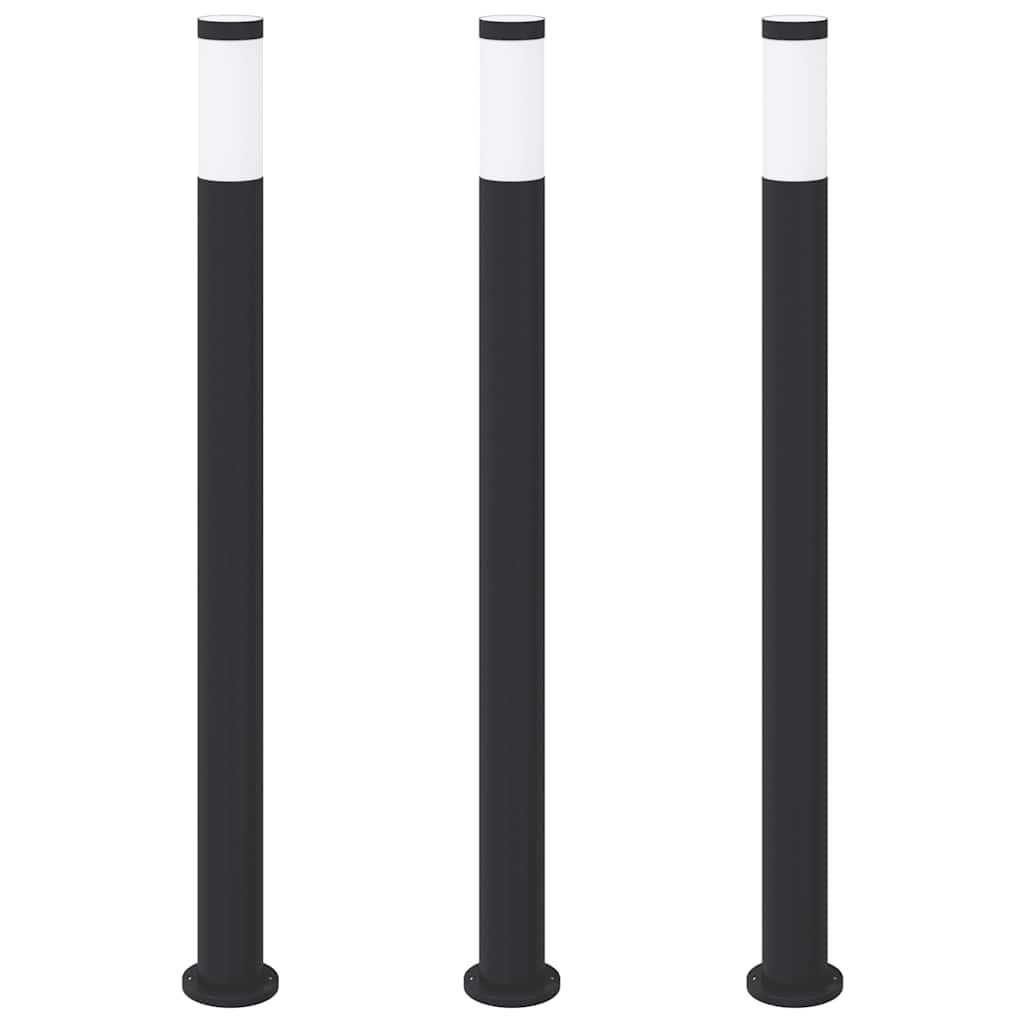 Stupić za zidne lampe 3 kom 110 cm od nehrđajućeg čelika IP44