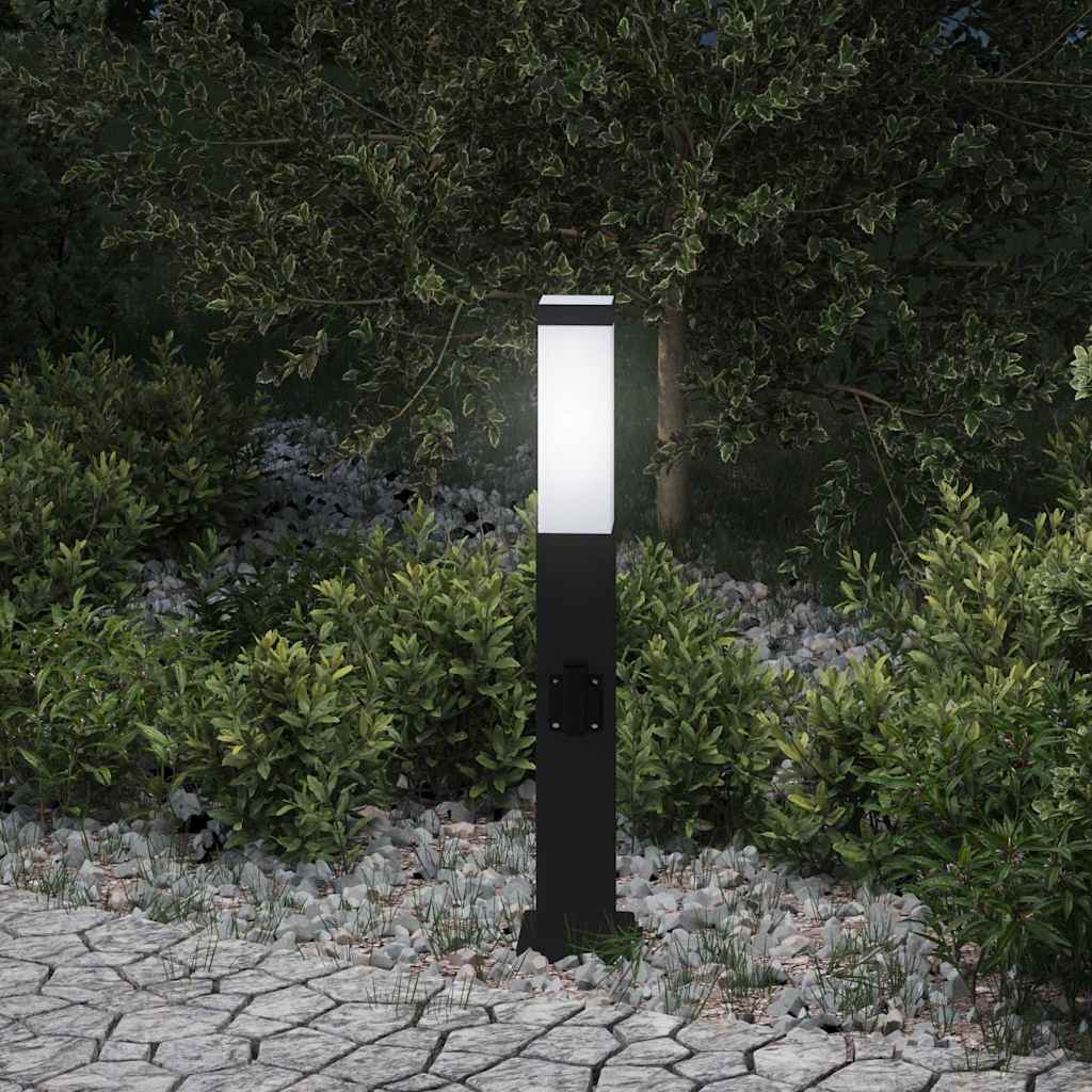 Stupić s utičnicom 50 cm Crna IP44