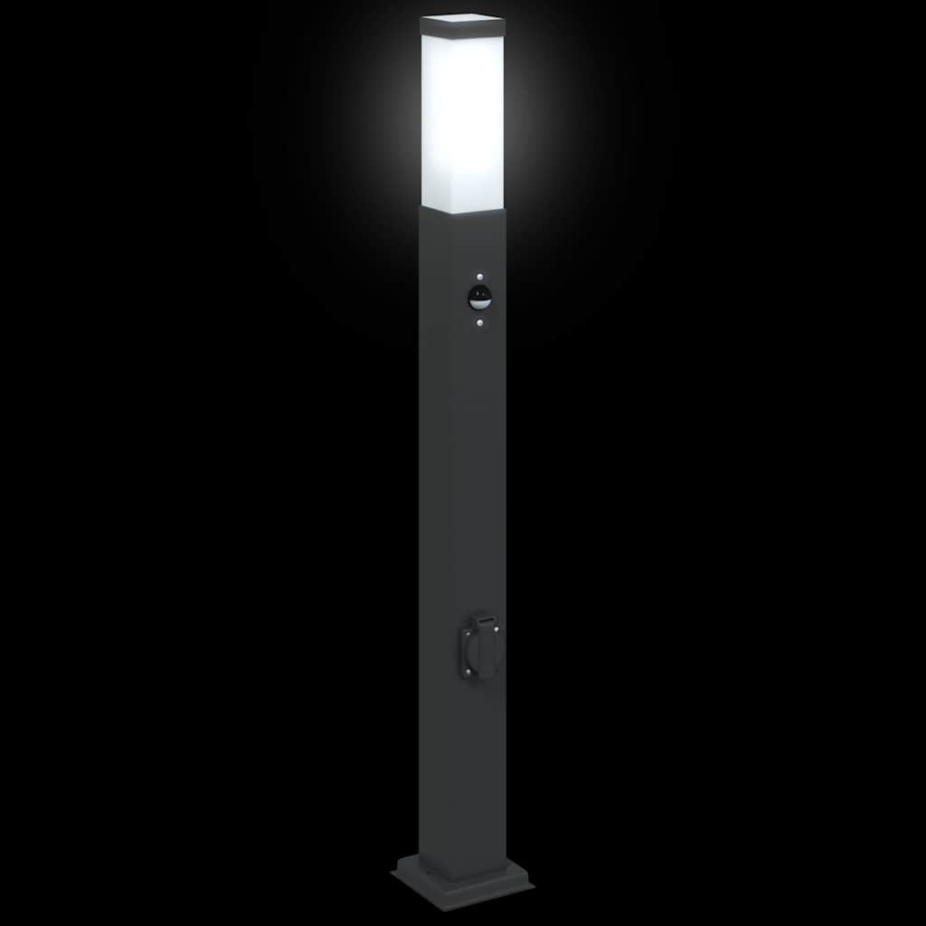 Stupić za zidne svjetiljke sa senzorom i utičnicom 3 kom 80 cm crne IP44