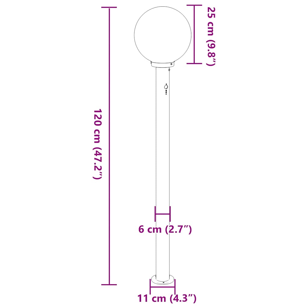 Stupić sa senzorom 120 cm nehrđajući čelik IP44