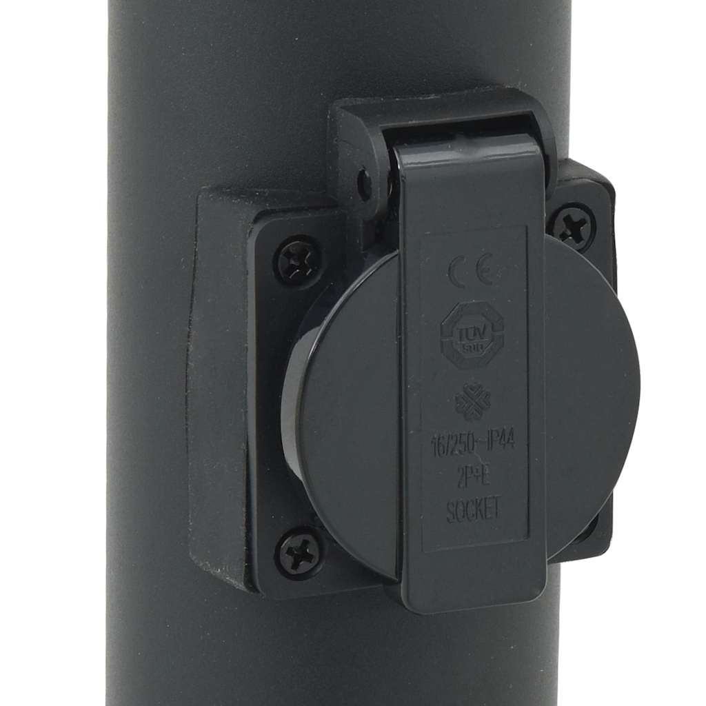 Stupić s utičnicom 120 cm Crna IP44