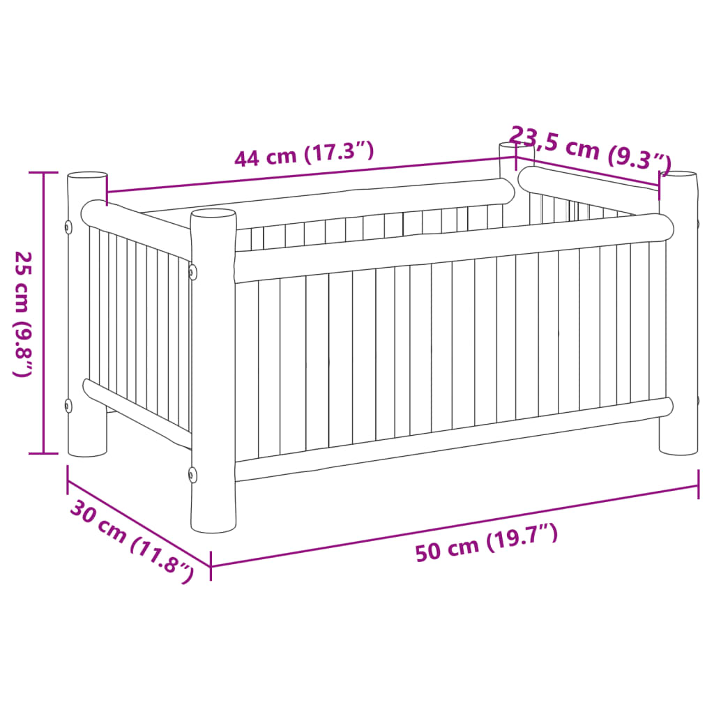 Sadilica 50 x 30 x 25 cm od bambusa