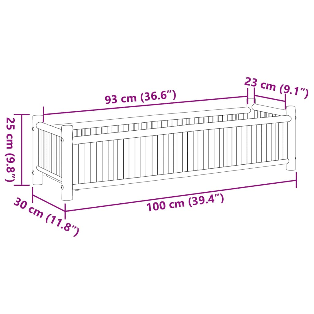 Sadilica 100 x 30 x 25 cm od bambusa