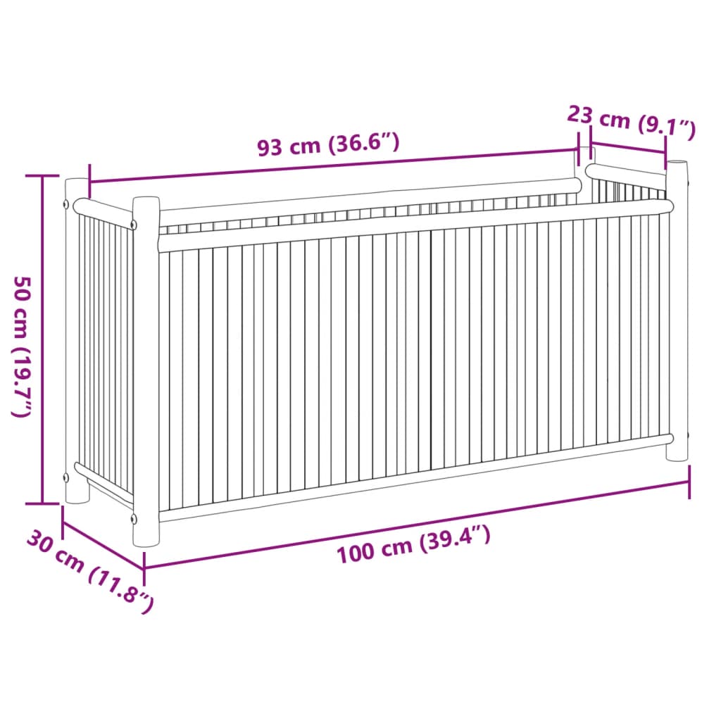 Sadilica 100 x 30 x 50 cm od bambusa