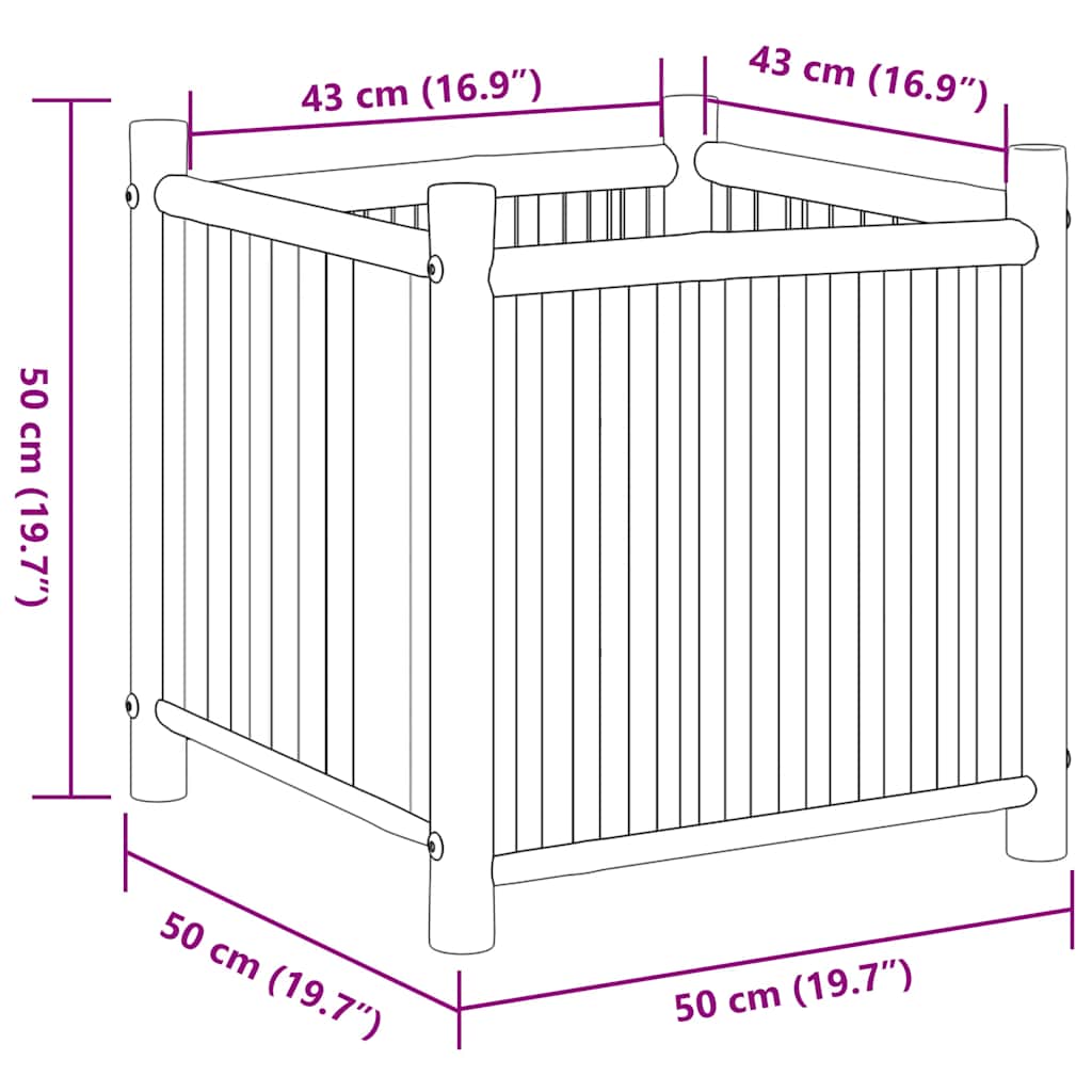 Sadilica 50 x 50 x 50 cm od bambusa