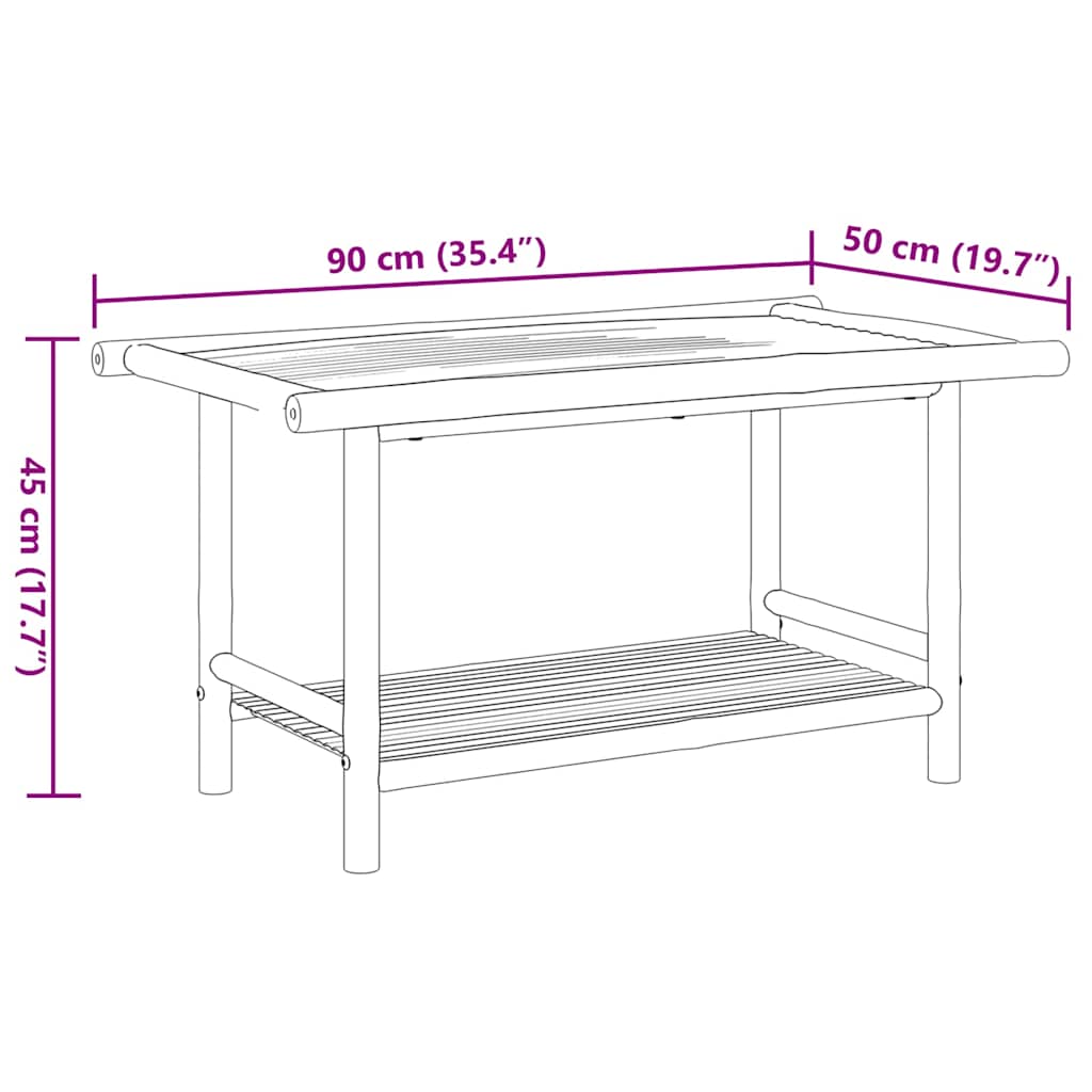 Stolić za kavu 90 x 50 x 45 cm bambus