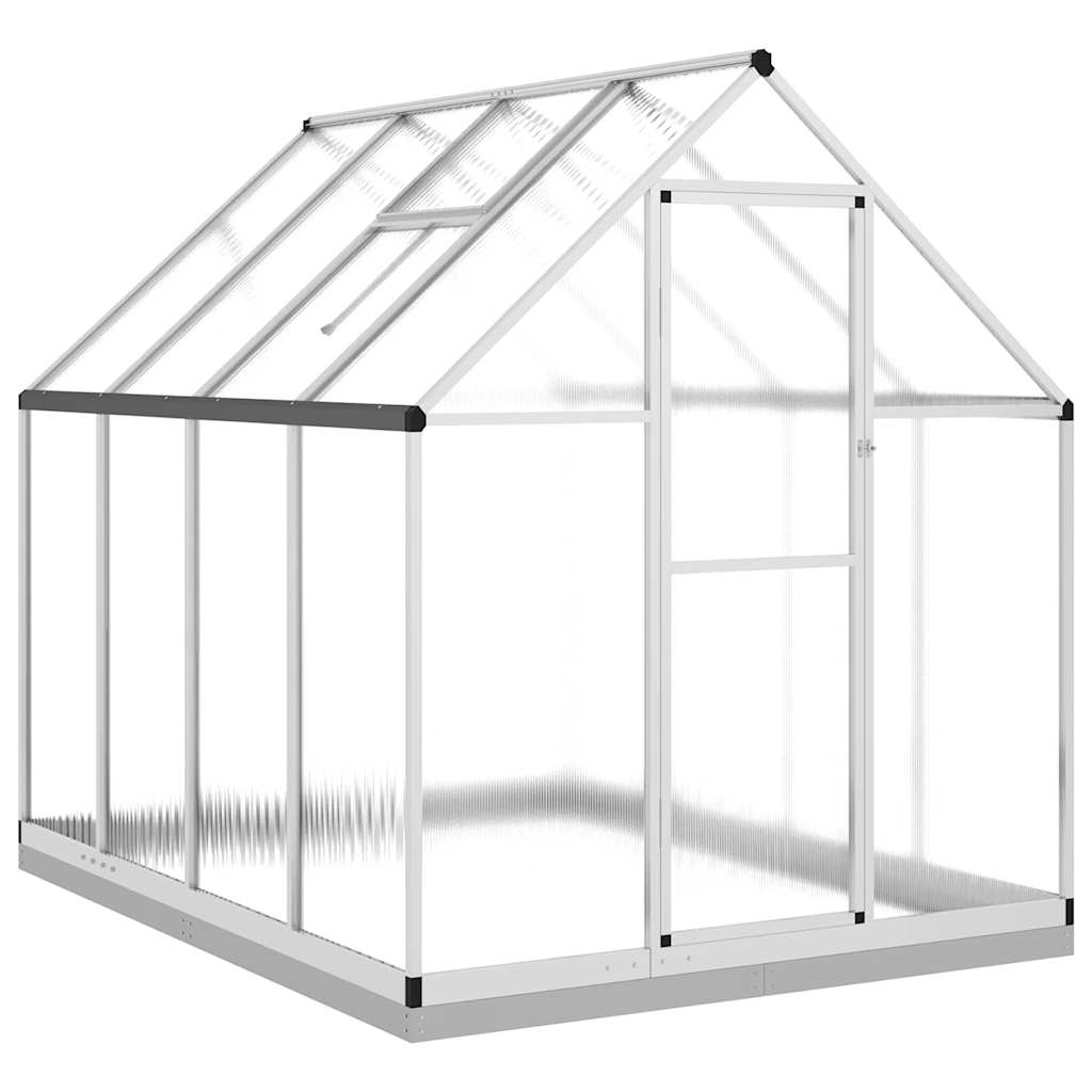 Staklenik s okvirom srebrni 224 x 169 x 202 cm aluminijski