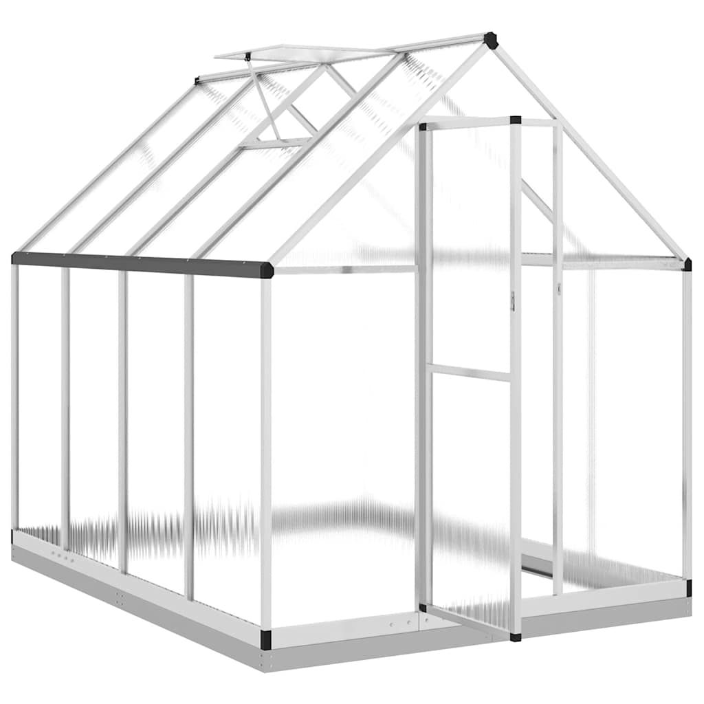 Staklenik s okvirom srebrni 224 x 169 x 202 cm aluminijski