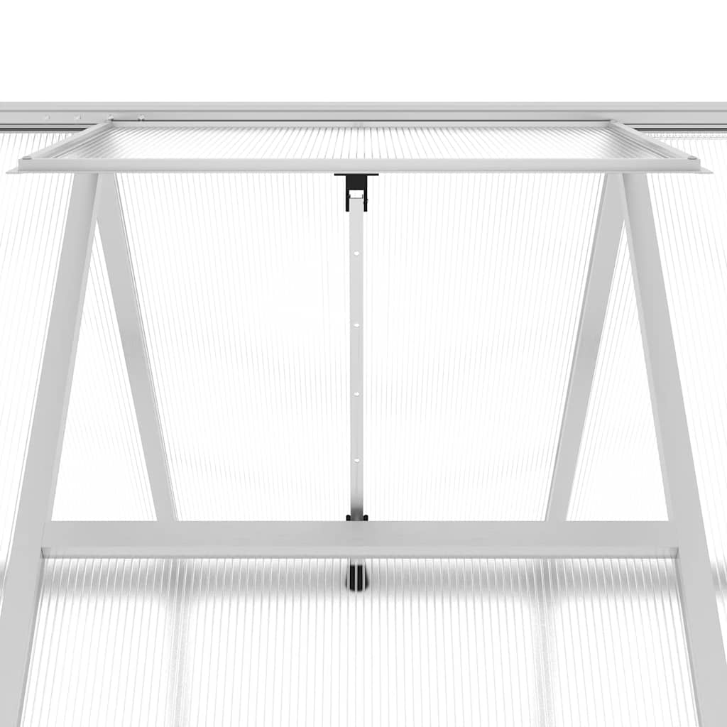 Staklenik s okvirom srebrni 224 x 169 x 202 cm aluminijski