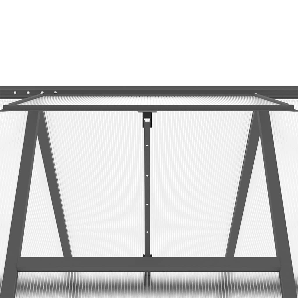 Staklenik s okvirom antracit 224 x 169 x 202 cm aluminijski
