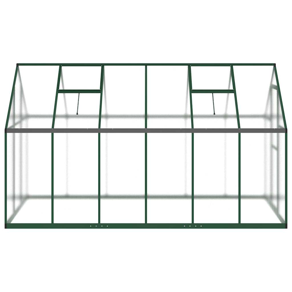 Staklenik s okvirom zeleni 334 x 169 x 195 cm aluminijski