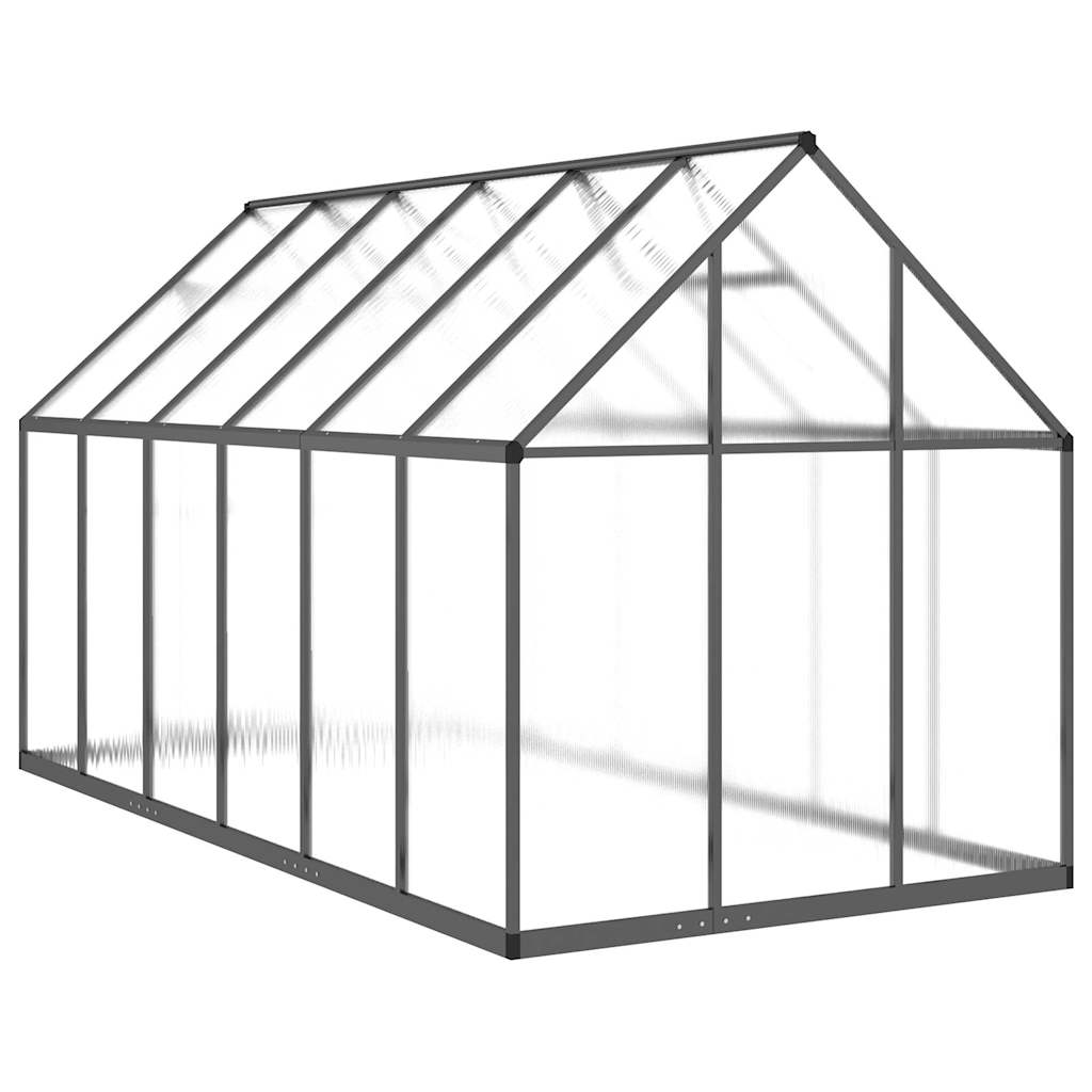 Staklenik s okvirom antracit 334 x 169 x 195 cm aluminijski