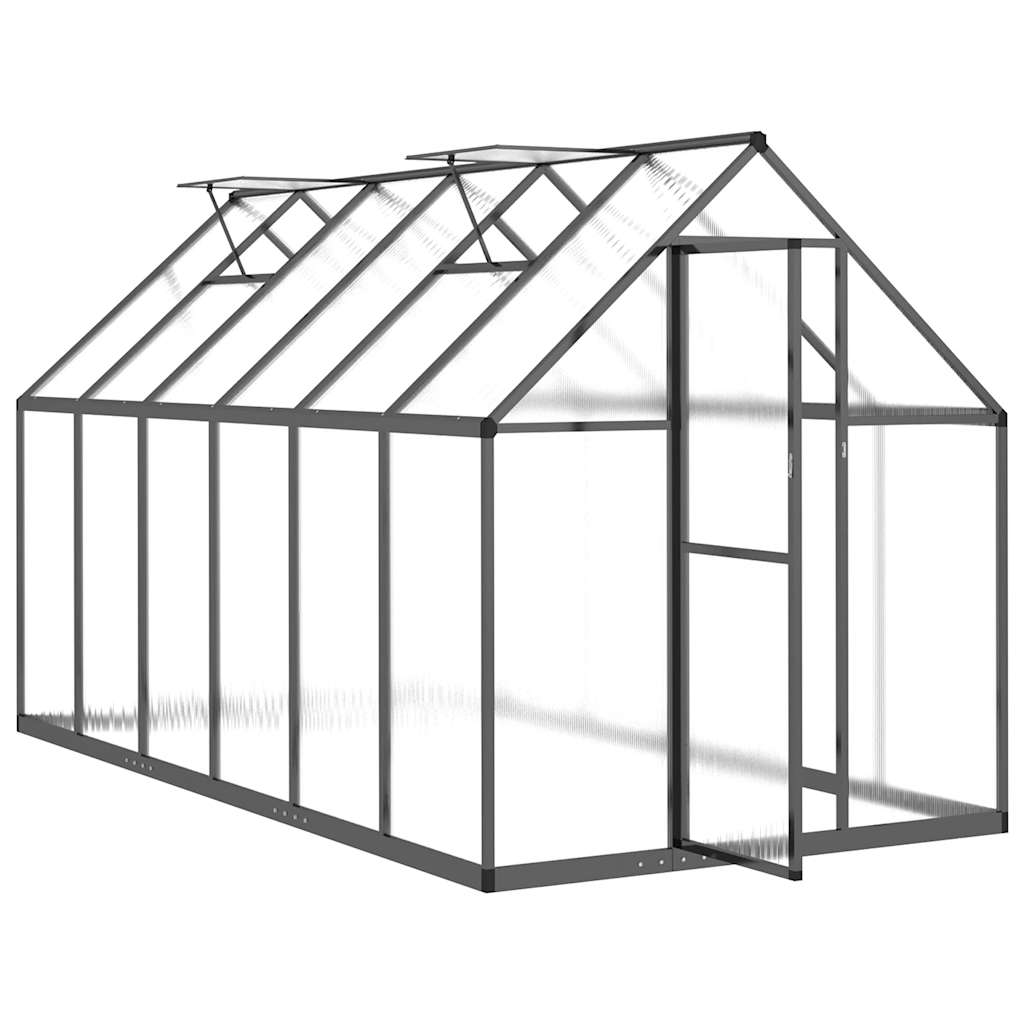 Staklenik s okvirom antracit 334 x 169 x 195 cm aluminijski