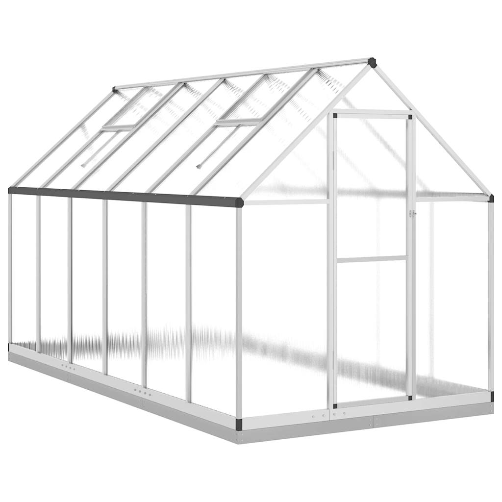 Staklenik s okvirom srebrni 334 x 169 x 202 cm aluminijski