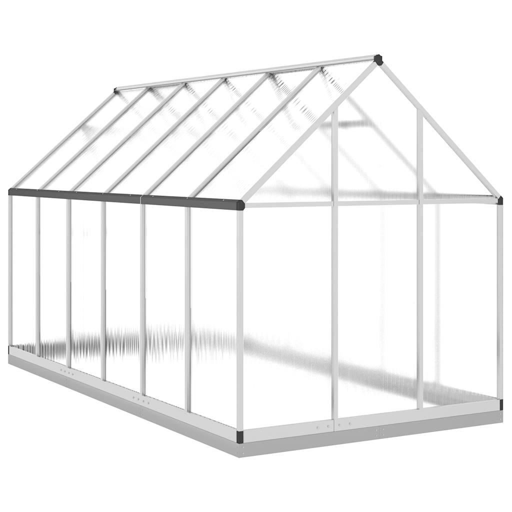 Staklenik s okvirom srebrni 334 x 169 x 202 cm aluminijski