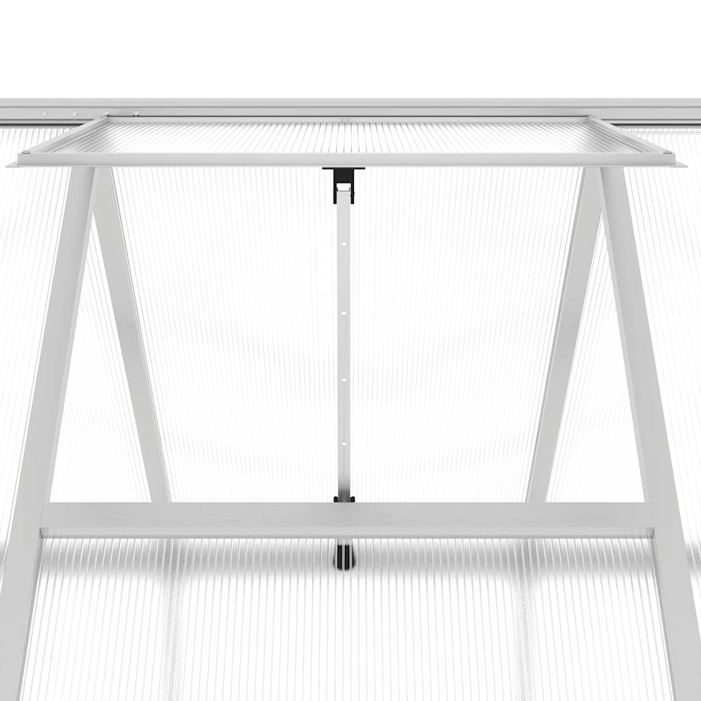 Staklenik s okvirom srebrni 334 x 169 x 202 cm aluminijski