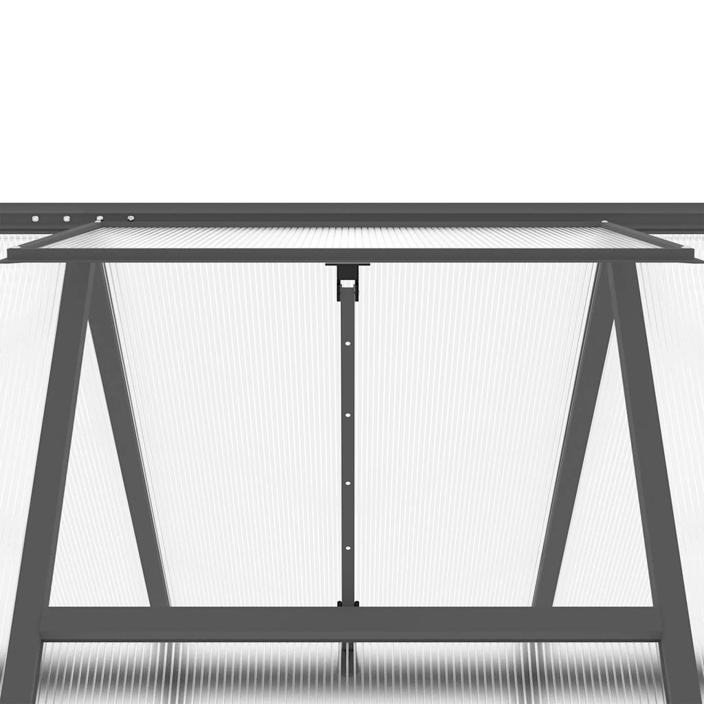 Staklenik s okvirom antracit 334 x 169 x 202 cm aluminijski