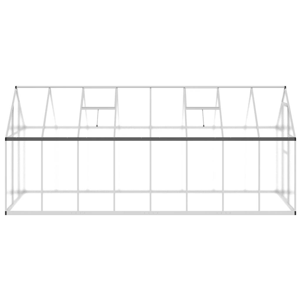 Staklenik s okvirom srebrni 445 x 169 x 195 cm aluminijski