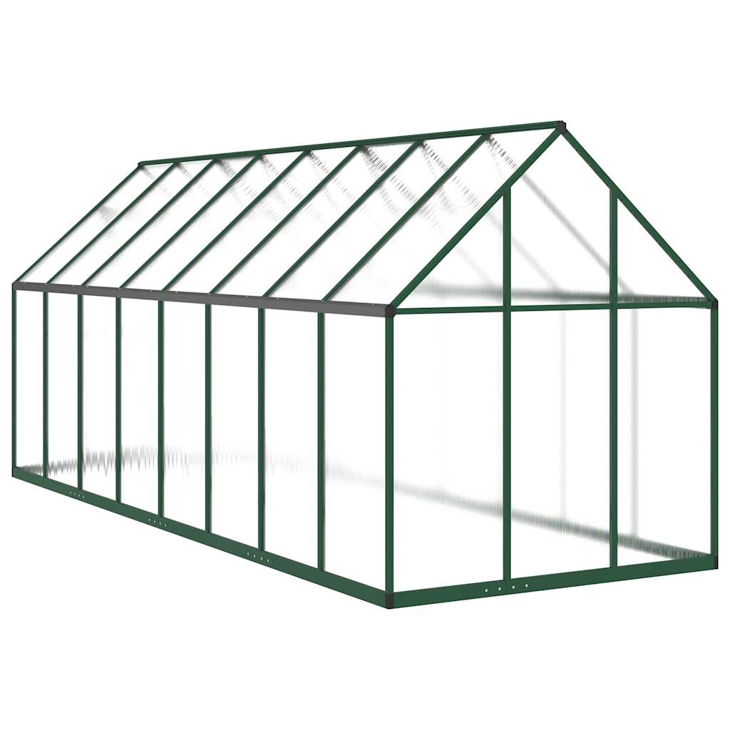 Staklenik s okvirom zeleni 445 x 169 x 195 cm aluminijski