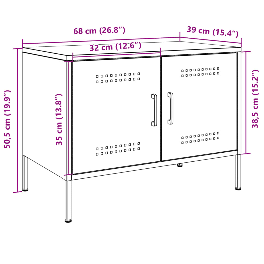 TV ormarići 2 kom bijeli 68 x 39 x 50,5 cm čelični