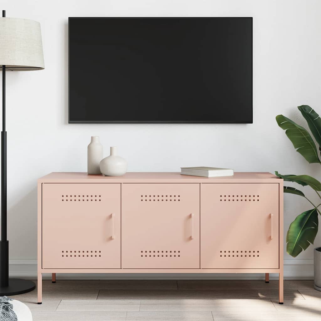 TV ormarić ružičasti 100,5 x 39 x 50,5 cm čelični