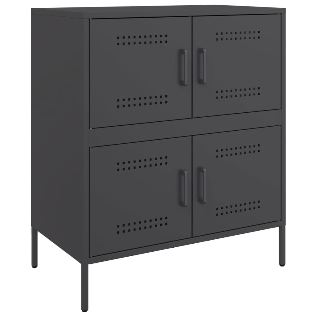 Komoda crna 68 x 39 x 79 cm čelična