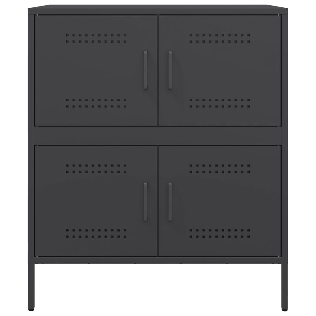 Komoda crna 68 x 39 x 79 cm čelična