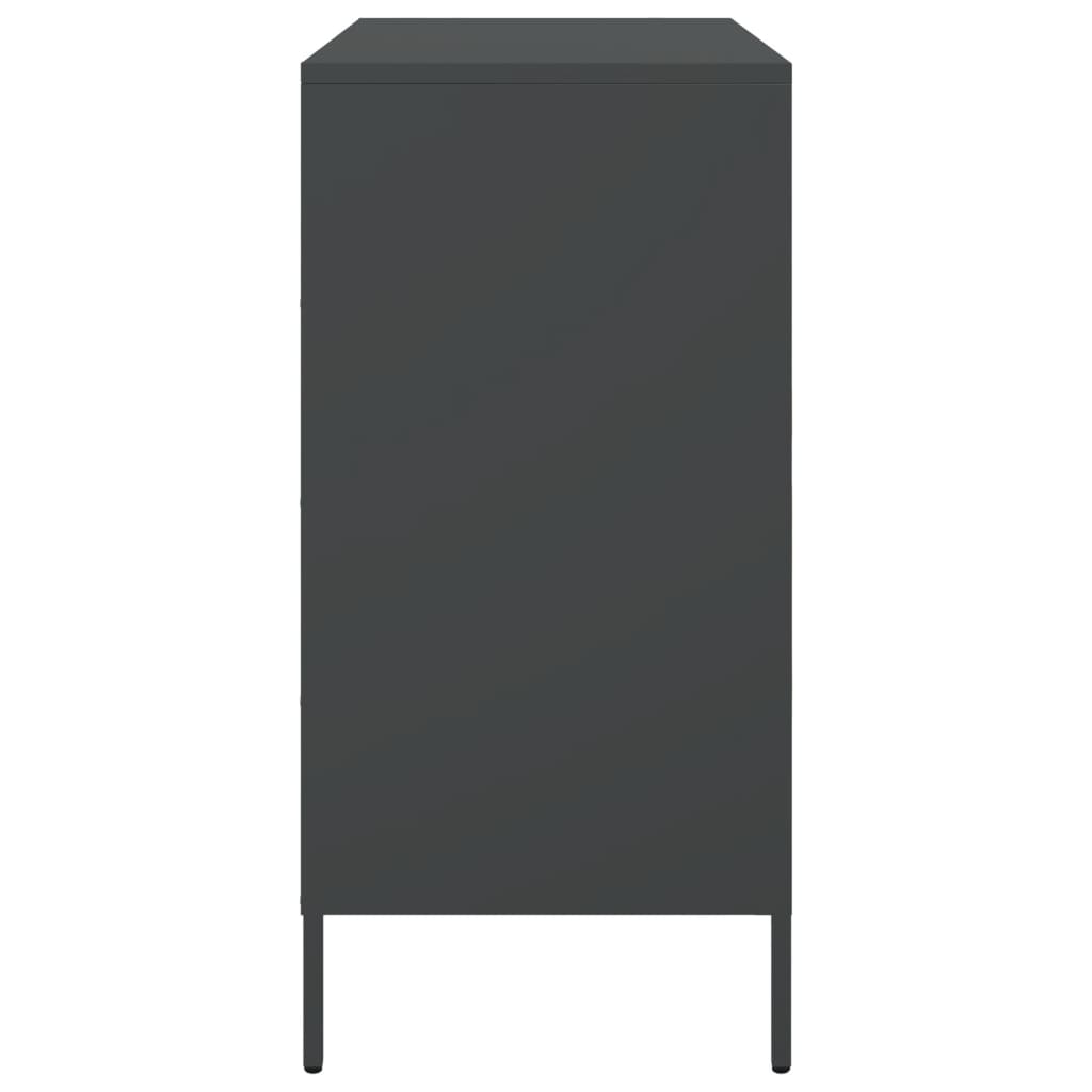 Komoda crna 68 x 39 x 79 cm čelična