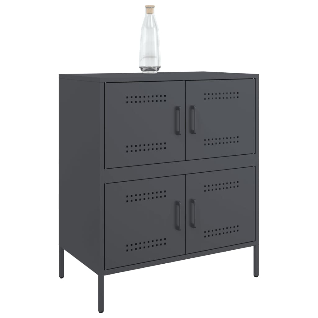 Komoda antracit 68 x 39 x 79 cm čelična