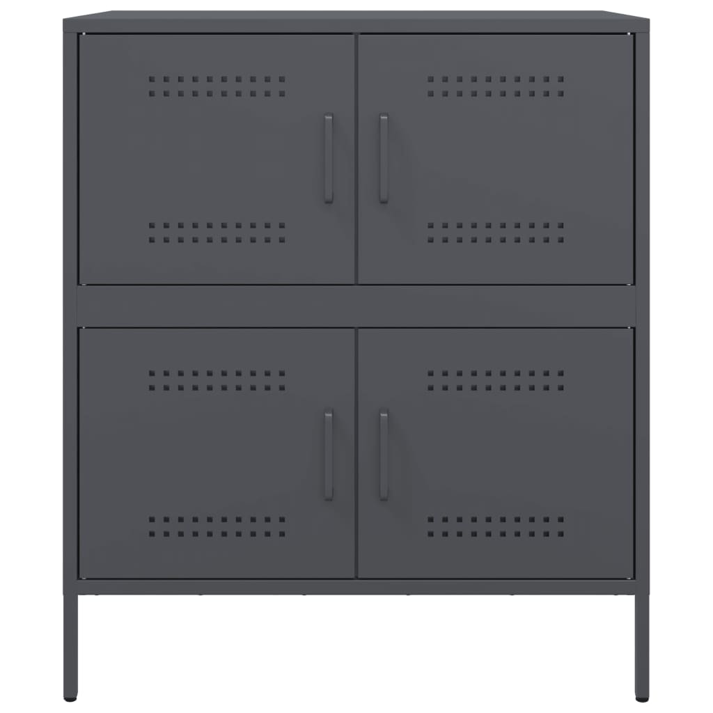 Komoda antracit 68 x 39 x 79 cm čelična