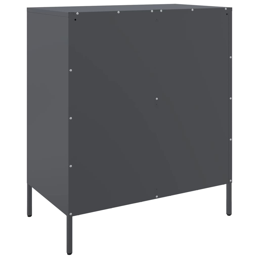 Komoda antracit 68 x 39 x 79 cm čelična