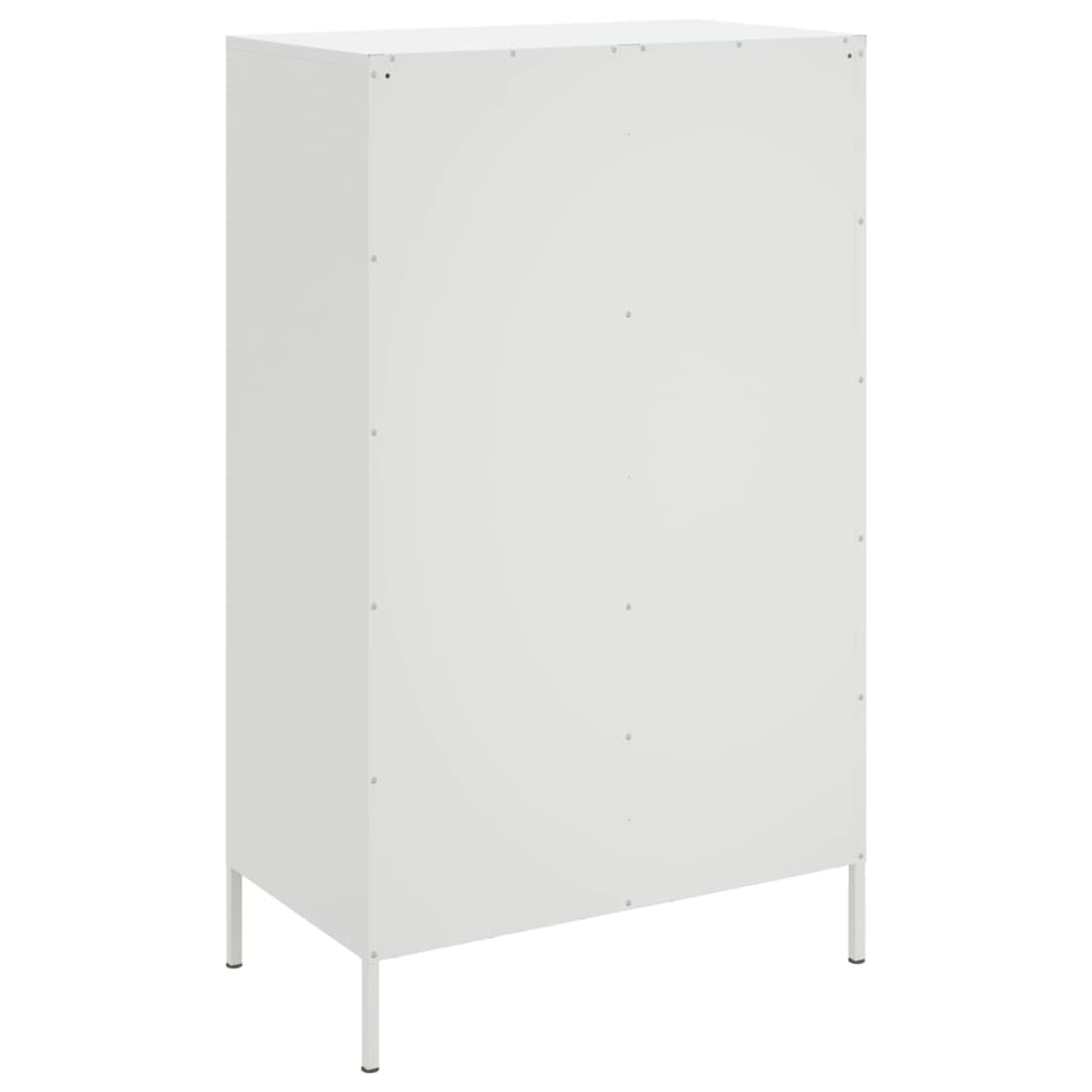 Visoka komoda bijela 67 x 39 x 113 cm čelična
