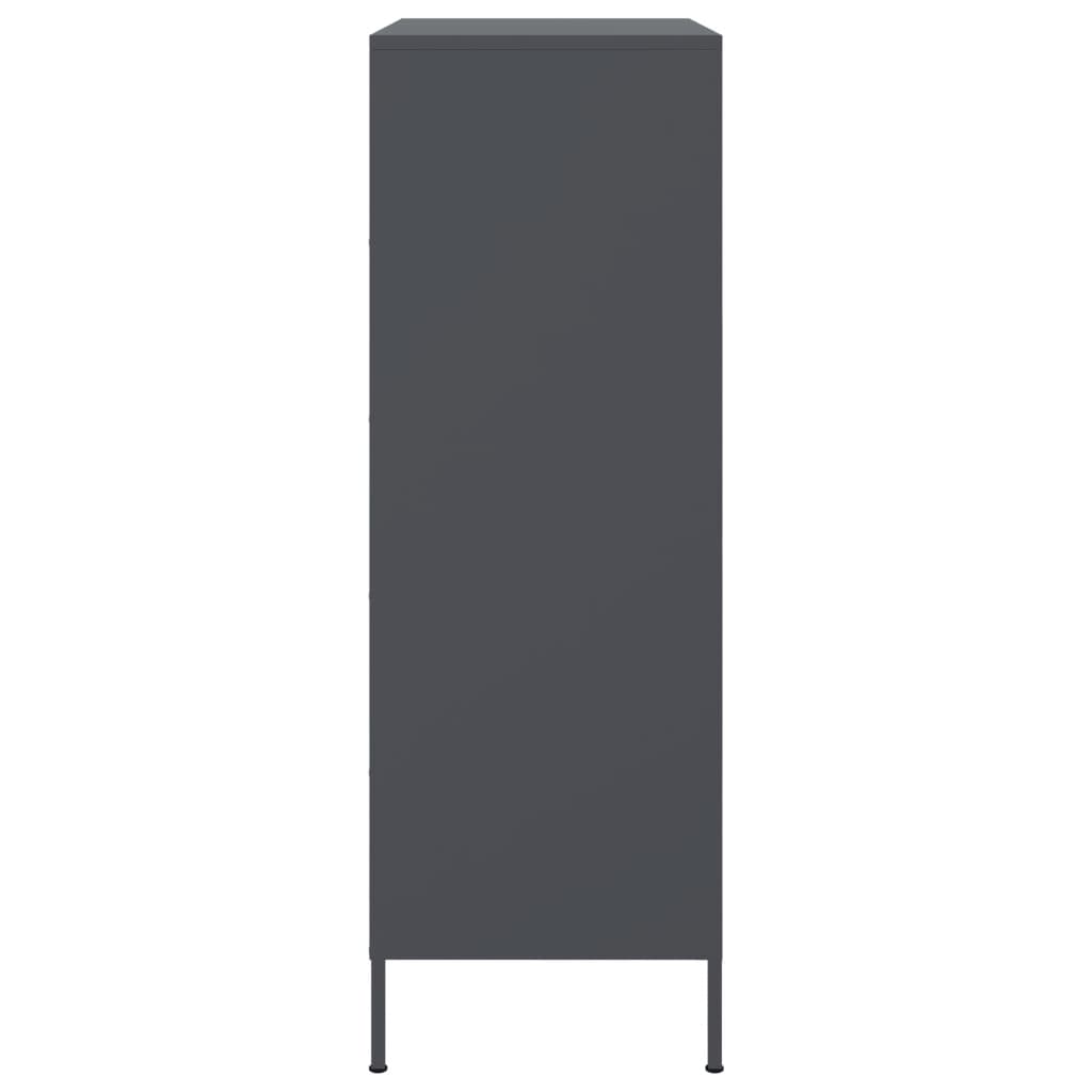 Visoka komoda antracit 67 x 39 x 113 cm čelična