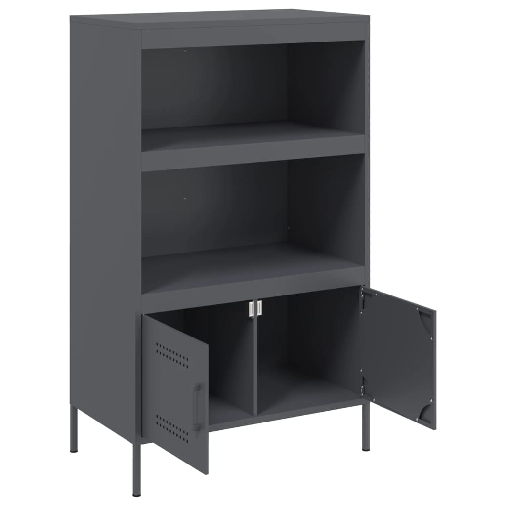 Visoka komoda antracit 67 x 39 x 113 cm čelična