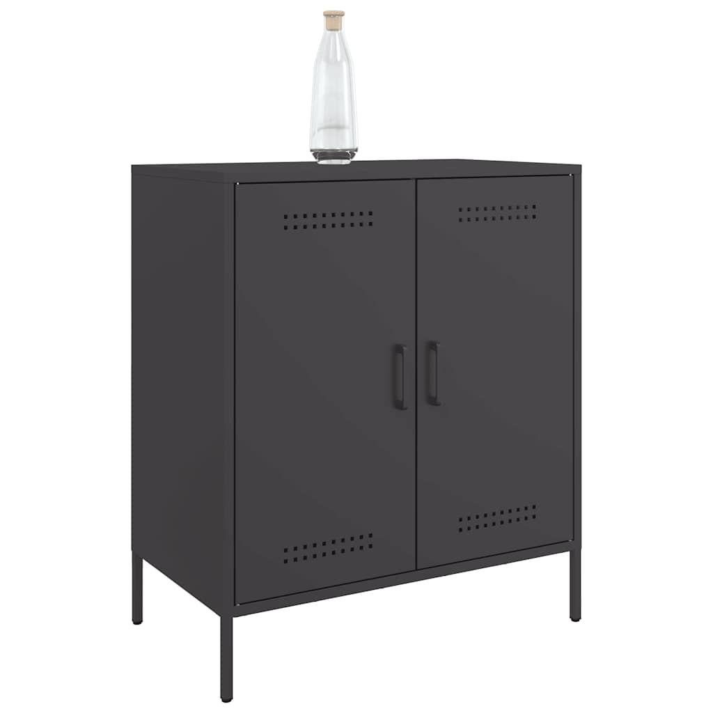 Komoda crna 68 x 39 x 79 cm čelična
