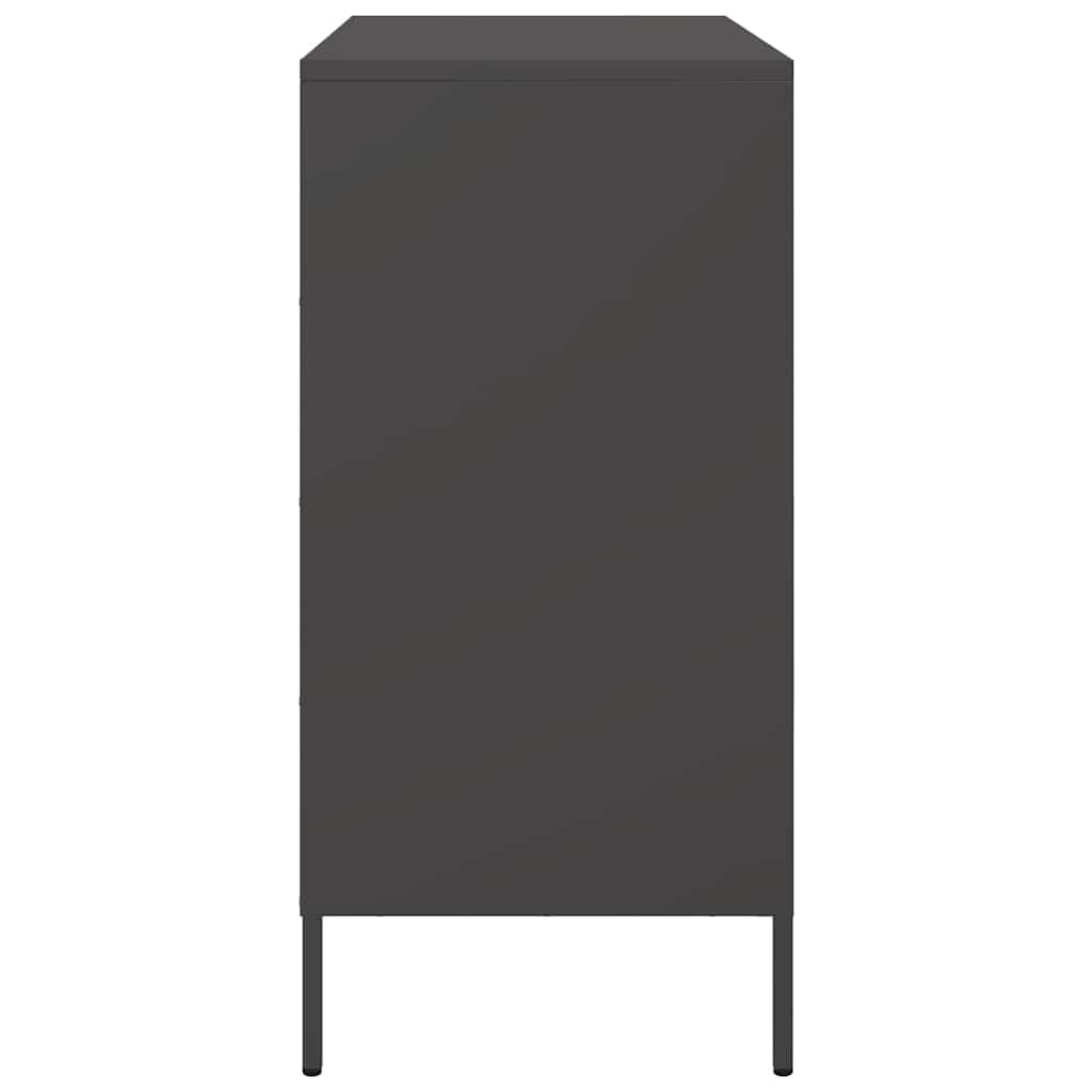 Komoda crna 68 x 39 x 79 cm čelična
