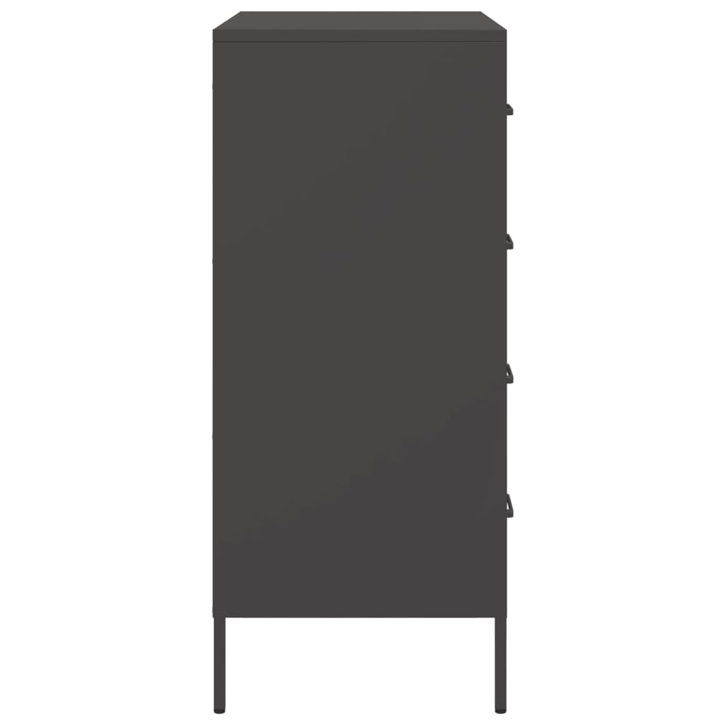 Komoda crna 68 x 39 x 89 cm čelična