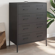Komoda crna 68 x 39 x 89 cm čelična