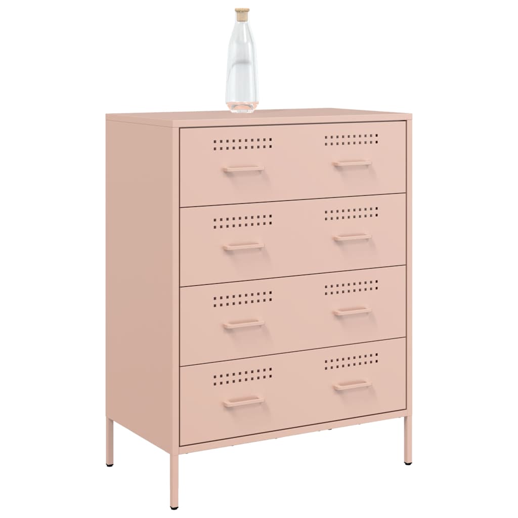 Komoda ružičasta 68 x 39 x 89 cm čelična