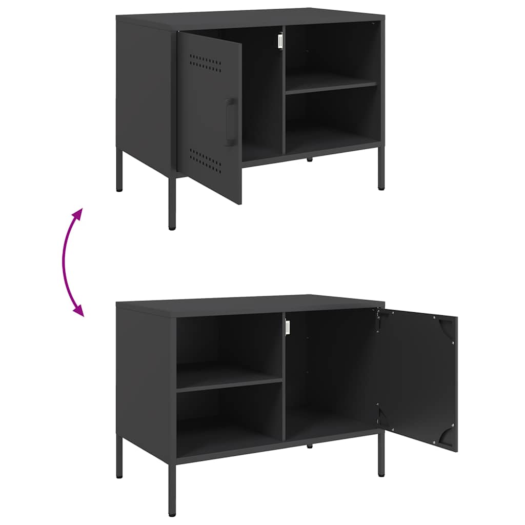 TV ormarić crni 68 x 39 x 50,5 cm čelični
