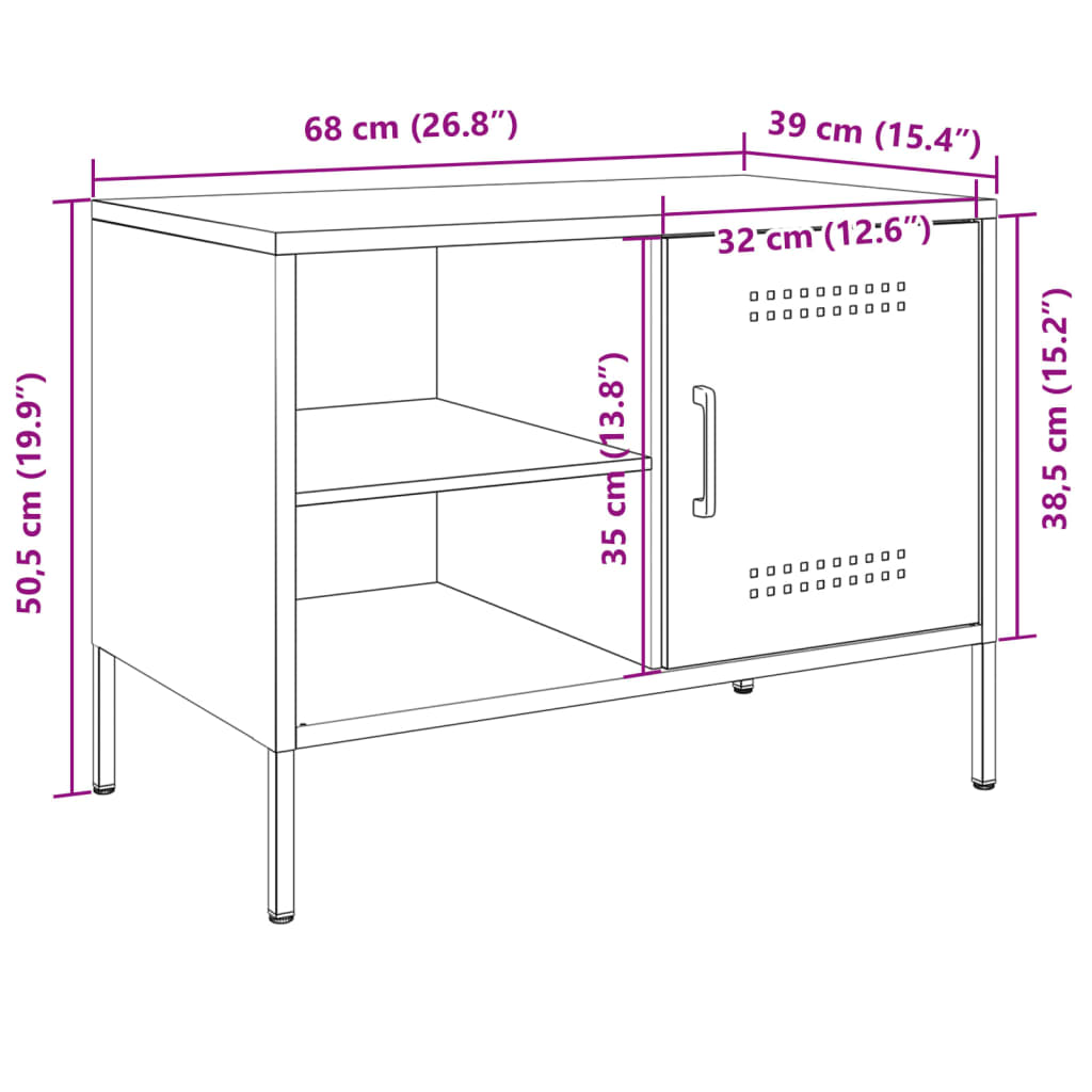 TV ormarići 2 kom crni 68 x 39 x 50,5 cm čelični