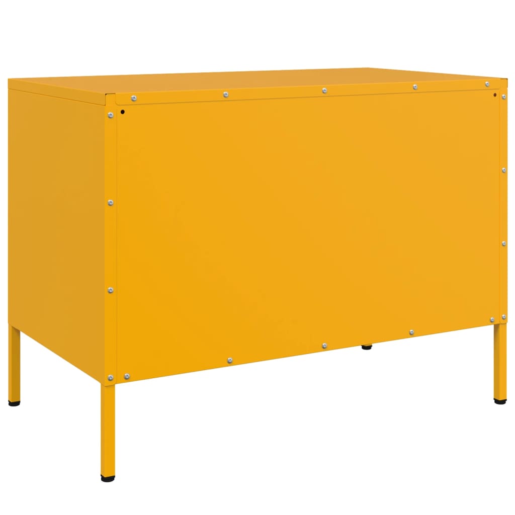 TV ormarić žute boje senfa 68 x 39 x 50,5 cm čelični