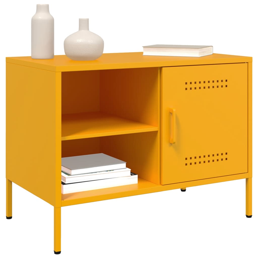 TV ormarići 2 kom žuta boja senfa 68 x 39 x 50,5 cm čelični