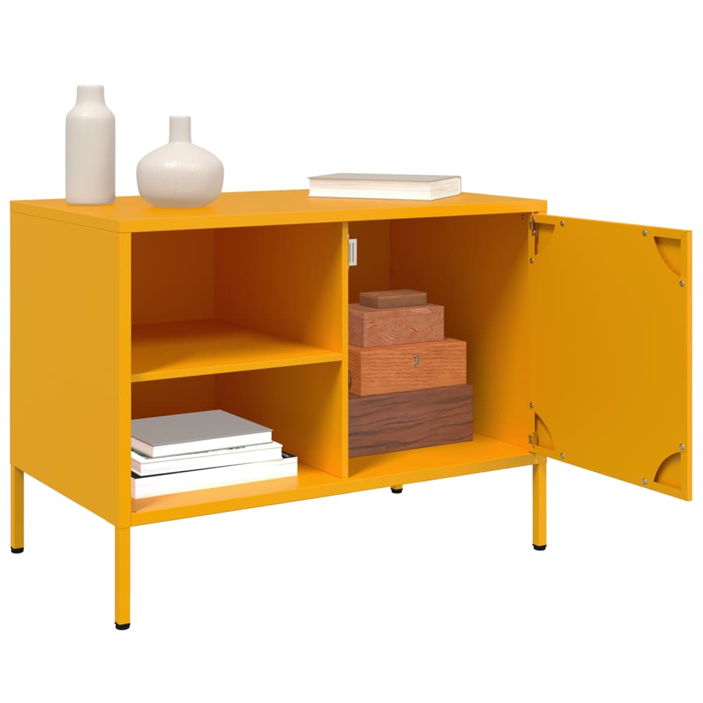 TV ormarići 2 kom žuta boja senfa 68 x 39 x 50,5 cm čelični