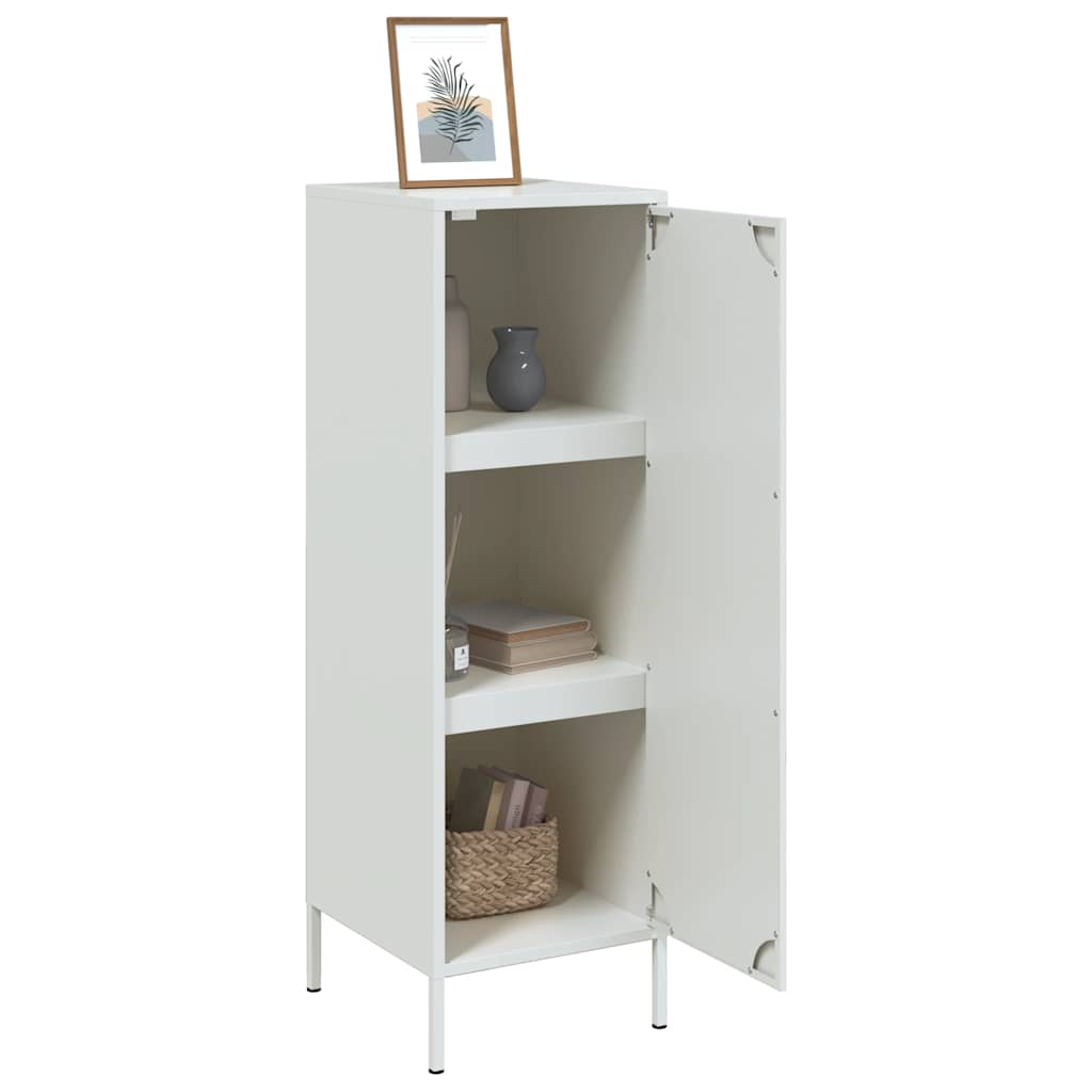 Visoka komoda bijela 36 x 39 x 113 cm čelična