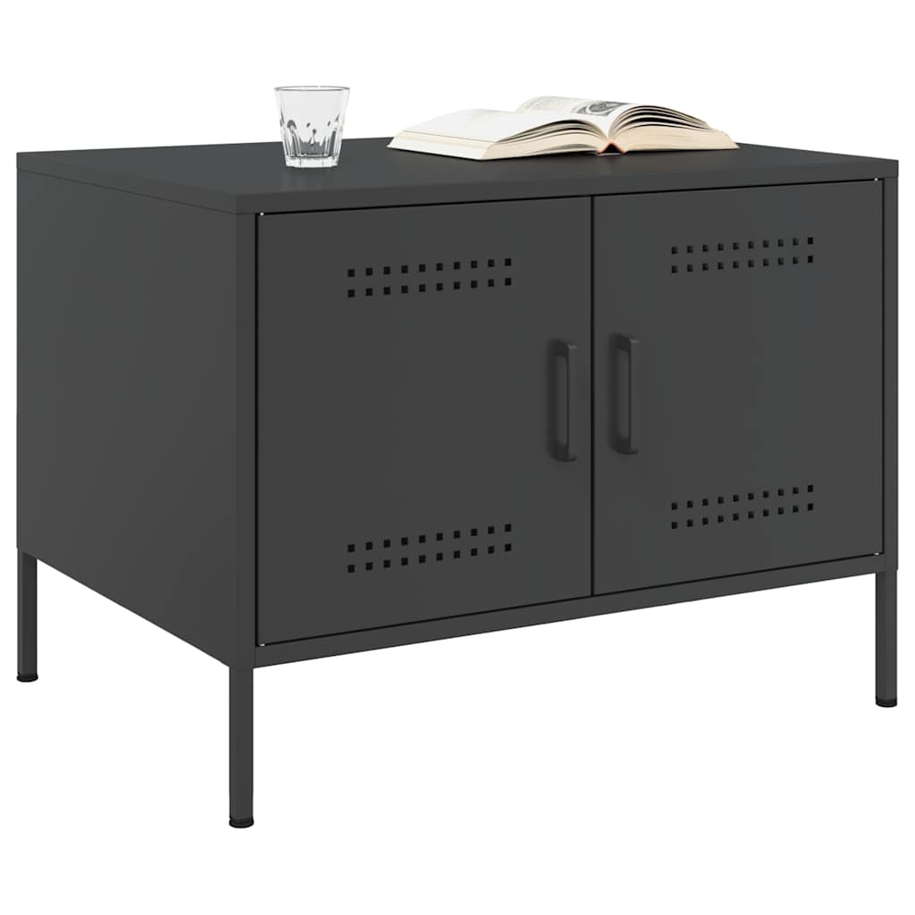 Stolić za kavu crni 68 x 50 x 50,5 cm od čelika