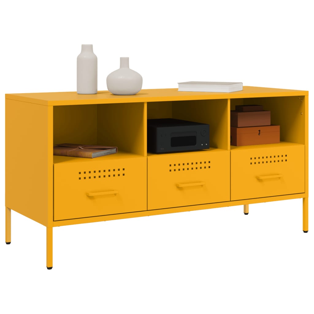TV ormarić boja senfa 100,5 x 39 x 50,5 cm čelični