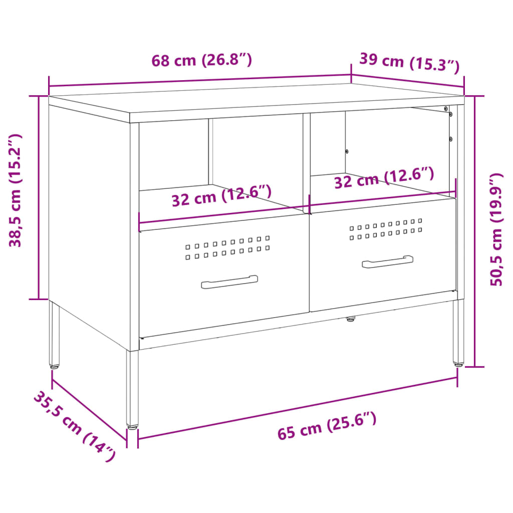 TV ormarići 2 kom boja senfa 68 x 39 x 50,5 cm čelični