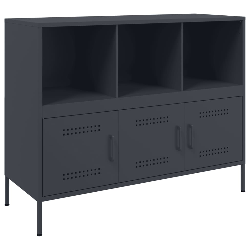 Komoda antracit 100,5 x 39 x 79 cm čelik